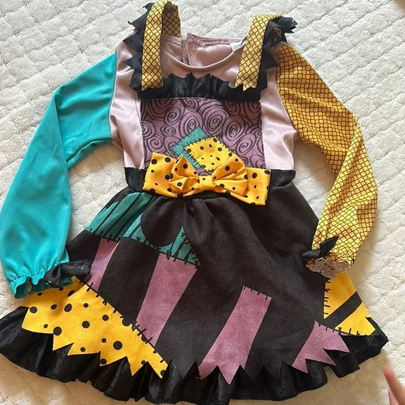 Colorful Patchwork Kids Costume with Wig - Picture 3 of 7